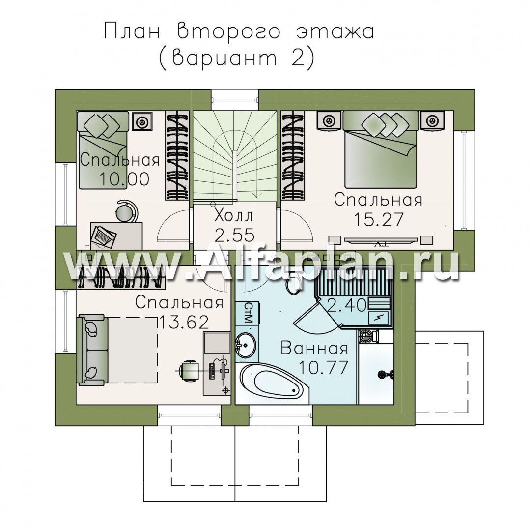 Изображение плана проекта «Боспор» - проект дома с мансардой, из кирпича, в стиле эклектика №3