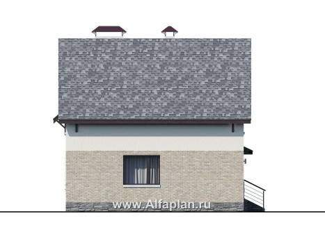Проекты домов Альфаплан - «Оптима»- стильный современный коттедж с гаражом-навесом - превью фасада №3