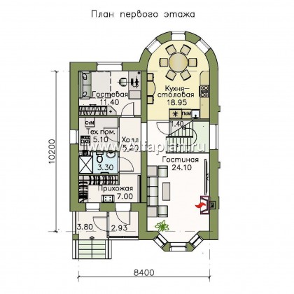 Проекты домов Альфаплан - «Стелла»- компактный дом для маленького участка - превью плана проекта №1