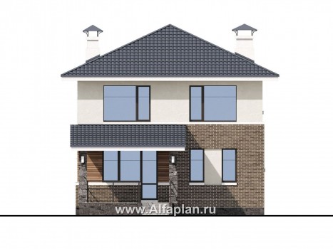 «Вламинк» - проект двухэтажного дома, с террасой, с гаражом, в современном стиле Акварель - превью фасада дома