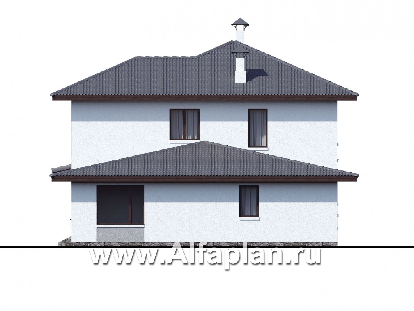 Проекты домов Альфаплан - «Пикассо» - изящный дом с террасой и балконом - изображение фасада №2