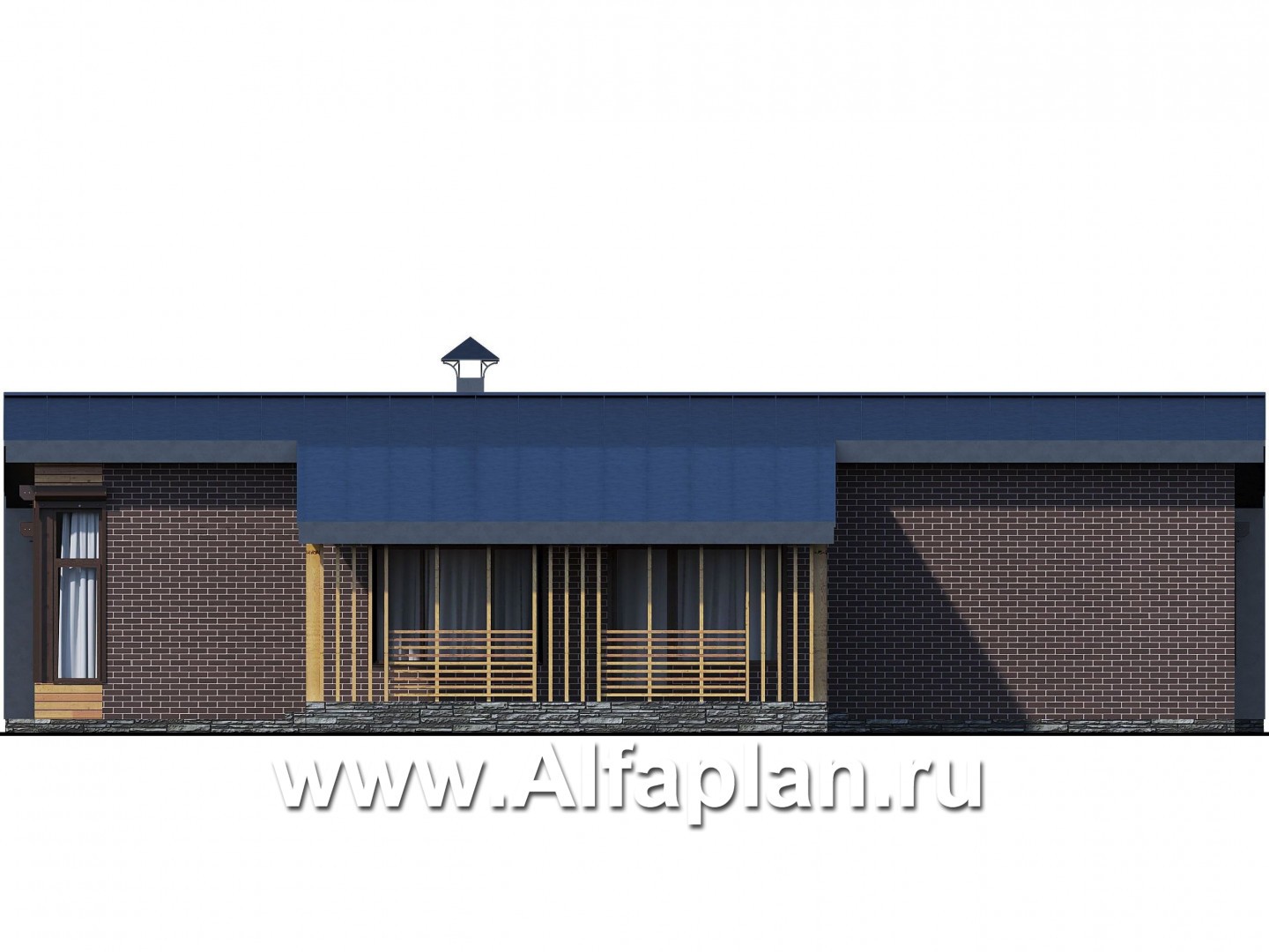 Проекты домов Альфаплан - «Омикрон» - современный каркасный дом для загородной жизни - изображение фасада №2