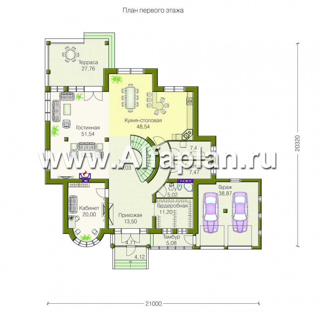 Проекты домов Альфаплан - Вилла «Эдельвейс» - элитный дом в классическом стиле - план проекта №1