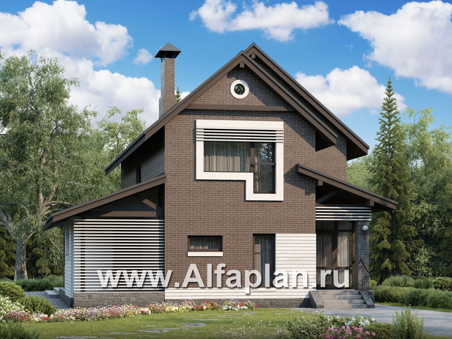 Проекты домов Альфаплан - «Эль-Ниньо» - современный дом с террасами - основное изображение