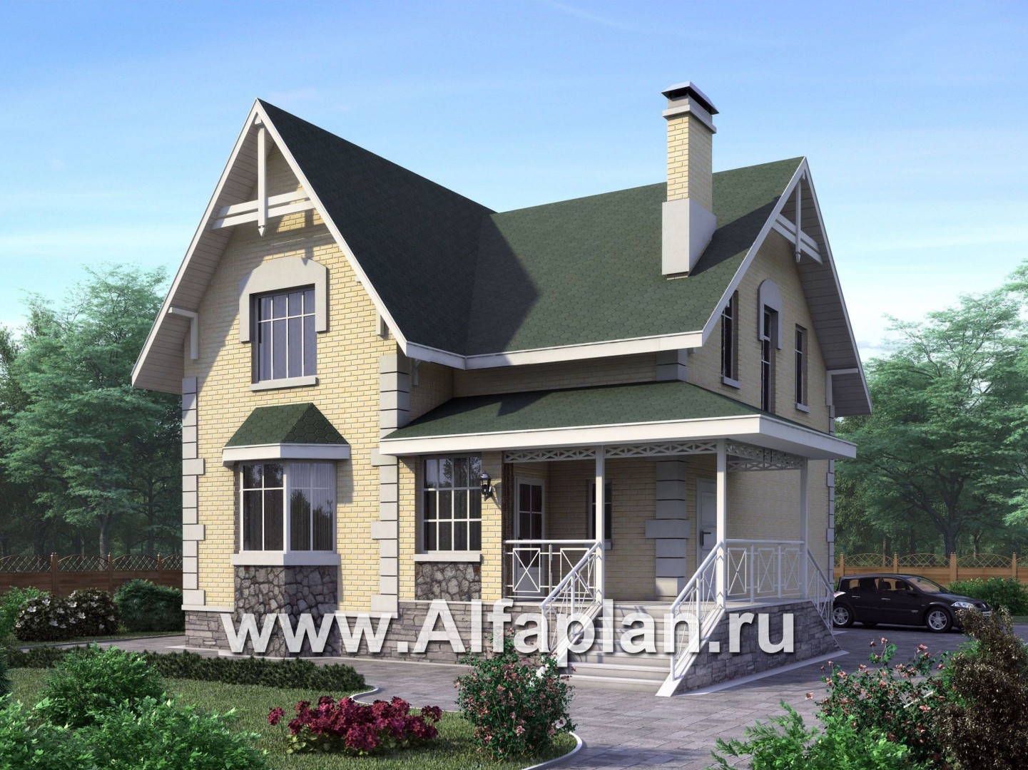 Проекты домов Альфаплан - «Ретростилиса» - проект экономичного дома для небольшого участка - основное изображение