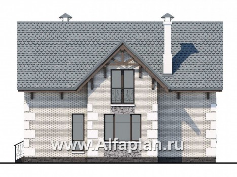 «Малая Родина» - проект дома с мансардой, открытая планировка, в стиле эклектика - превью фасада дома