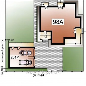 «Голицын»_ДУО - проект двухэтажного дома в стиле модерн + проект гаража на 2 авто - превью дополнительного изображения №2