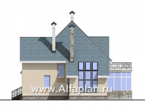 Проекты домов Альфаплан - Коттедж с окнами верхнего света - превью фасада №2