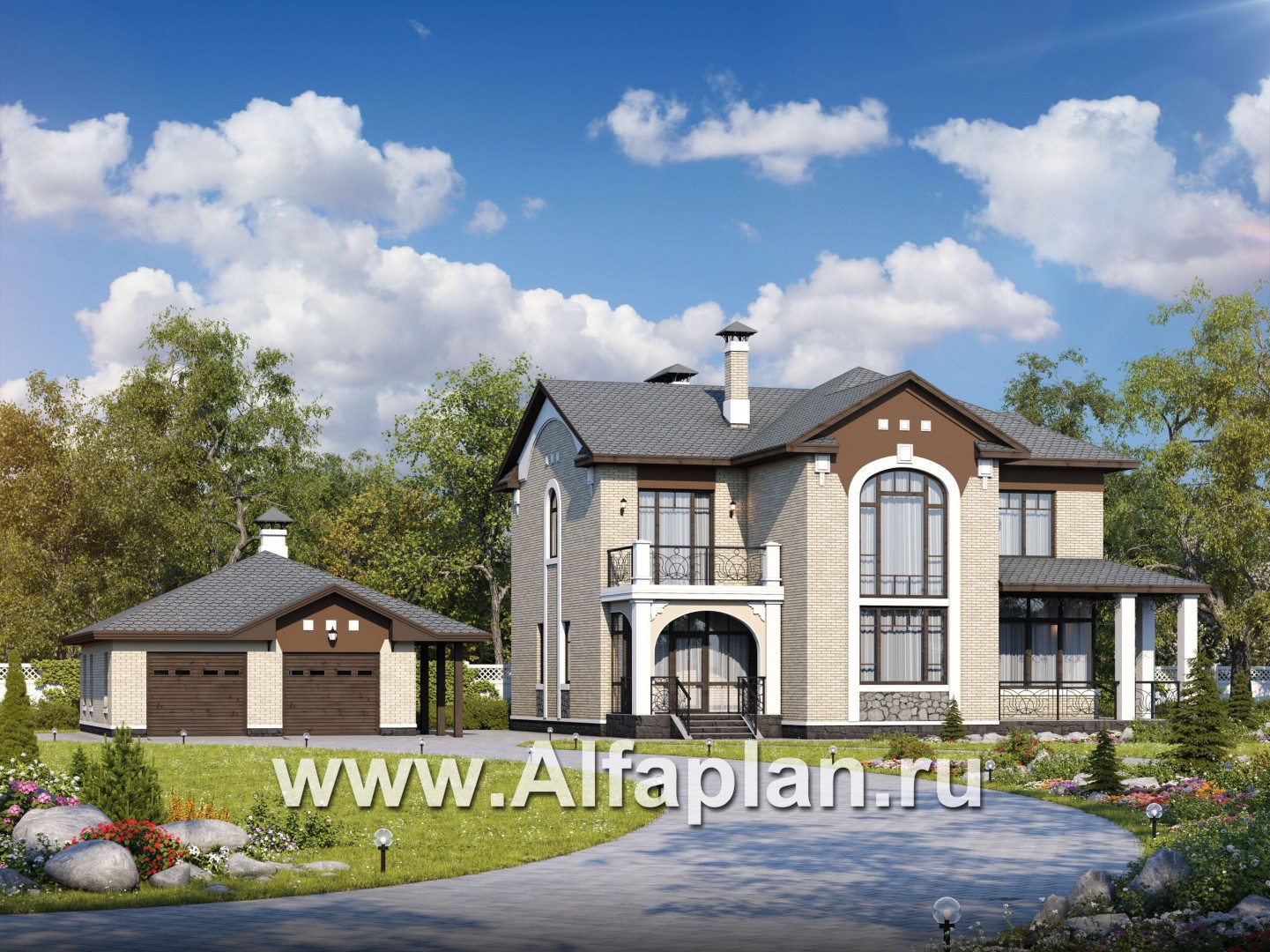 Проекты домов Альфаплан - «Голицын»_ДУО - основное изображение