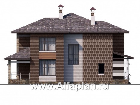 «Эридан» - красивый проект двухэтажного дома, с террасой, в современном стиле - превью фасада дома