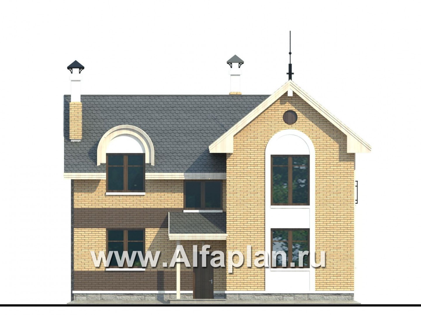 Проекты домов Альфаплан - «Фантазия» - проект дома с компактным планом для небольшого участка - изображение фасада №4