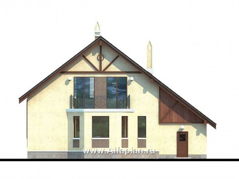 Проекты домов Альфаплан - «Регенсбург» - проект коттеджа в немецкой традиции - превью фасада №4