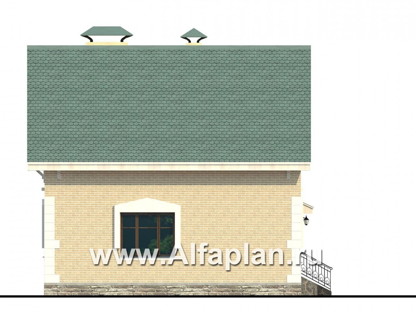 Проекты домов Альфаплан - Дом из газобетона «Оптима» для загородного отдыха - изображение фасада №3