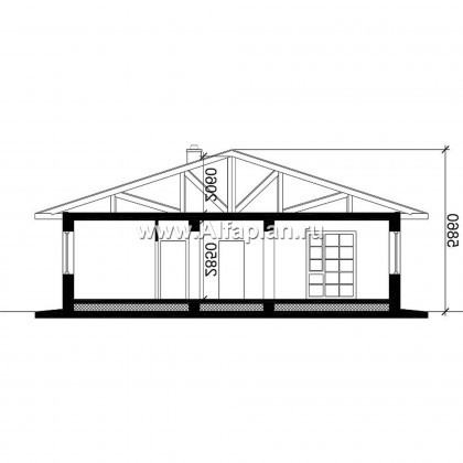 Проекты домов Альфаплан - Проект одноэтажного дома с удобной планировкой - превью плана проекта №2