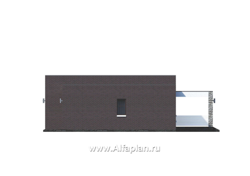 Проекты домов Альфаплан - «Магнолия» — плоскокровельный коттедж с удобной планировкой - превью фасада №2