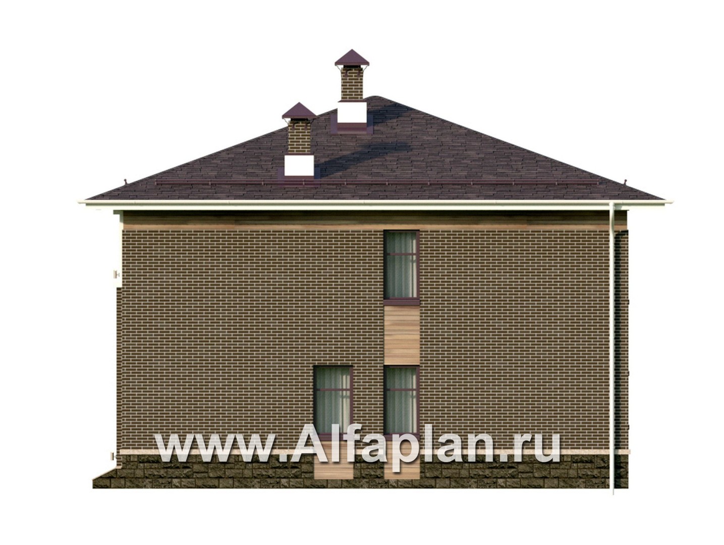 Проекты домов Альфаплан - "Римские каникулы" - проект двухэтажного дома, с террасой в классическом стиле - изображение фасада №2