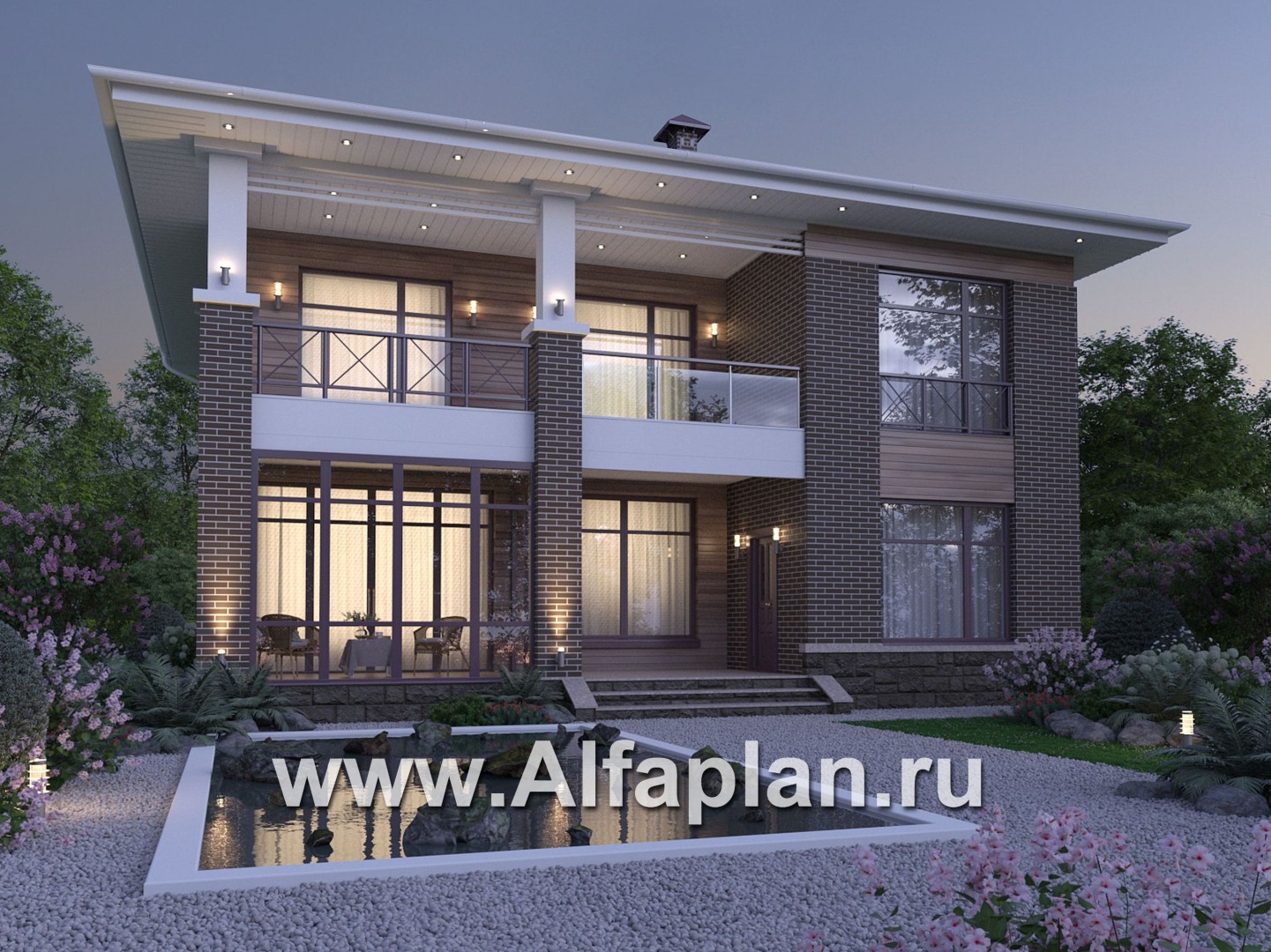 Проекты домов Альфаплан - "Римские каникулы" - проект двухэтажного дома, с террасой в классическом стиле - дополнительное изображение №3