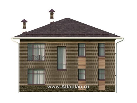 Проекты домов Альфаплан - "Римские каникулы" - проект двухэтажного дома, с террасой в классическом стиле - превью фасада №4
