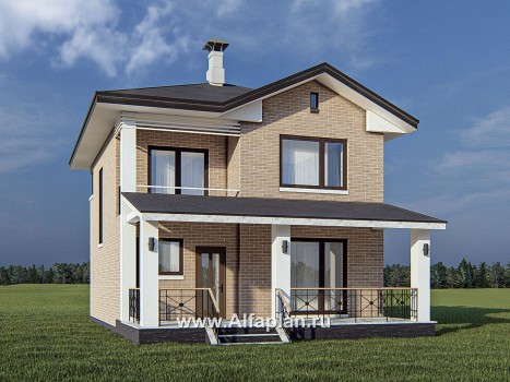 Проекты домов Альфаплан - «Серебро» - проект дома для небольшой семьи, вход с южных направлений - превью дополнительного изображения №1
