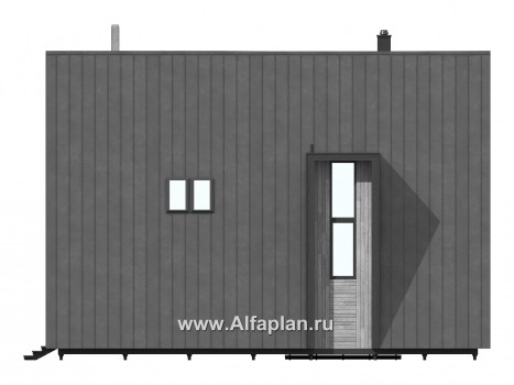 Проект дома с мансардой, каркасный дом-шалаш, с террасой и с балконом, 3 спальни, дача для отдыха - превью фасада дома