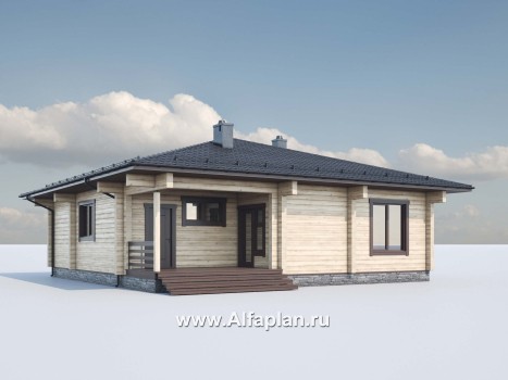 Проекты домов Альфаплан - Проект одноэтажного  дома  из бруса для отдыха - превью дополнительного изображения №2