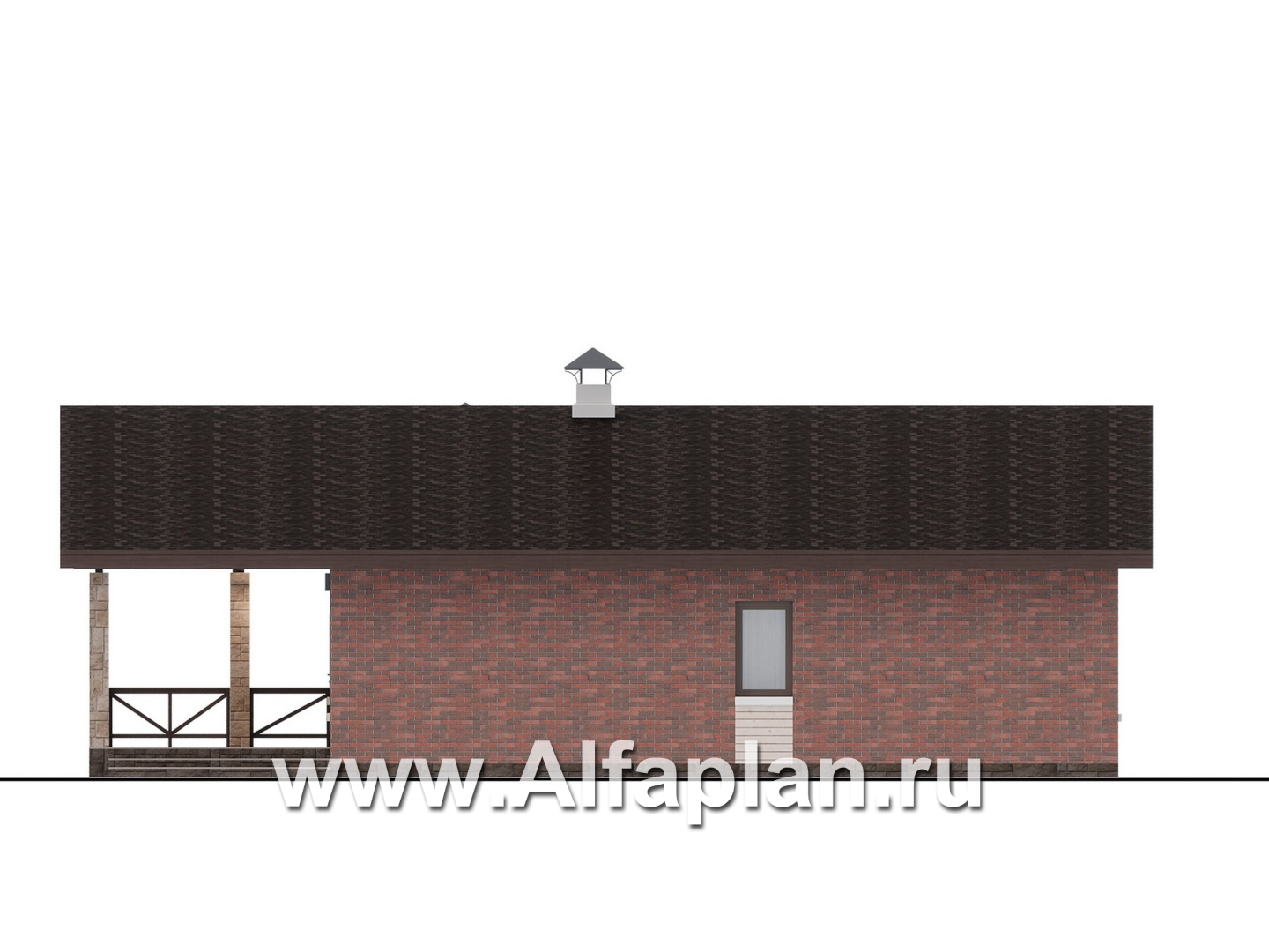 Проекты домов Альфаплан - "Аметист" - экономичный одноэтажный дом с современной кровлей - изображение фасада №2