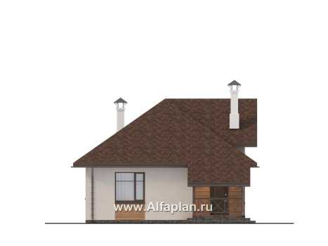 Проекты домов Альфаплан - "Тигода" - компактный простой дом с мансардой - превью фасада №3