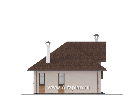 Проекты домов Альфаплан - "Тигода" - компактный простой дом с мансардой - превью фасада №3