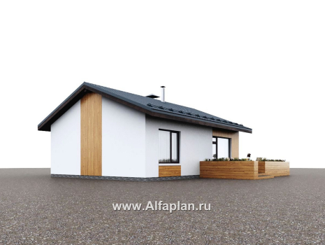 Проекты домов Альфаплан - "Литен" - проект простого одноэтажного дома с комфортной планировкой - превью дополнительного изображения №2