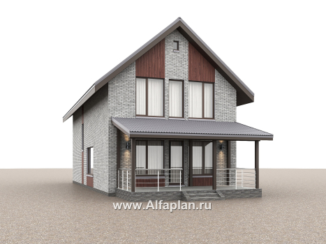Проекты домов Альфаплан - "Мой путь" - проект дома из кирпича, 2 этажа, с террасой и с 5-ю спальнями - превью дополнительного изображения №3