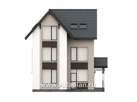 «Темная долина» - проект двухэтажного дома, с мансардой - превью фасада дома