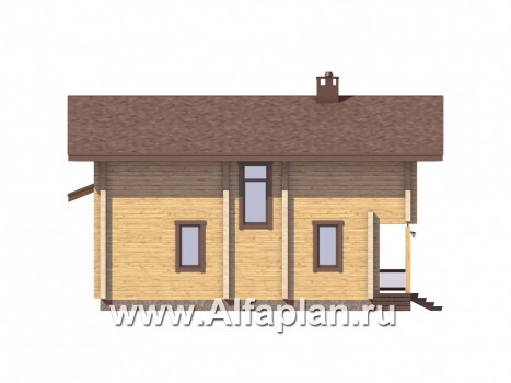 Проекты домов Альфаплан - Дом из бруса с красивой двусветной гостиной - превью фасада №2