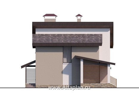 Проекты домов Альфаплан - «Оптима»- стильный небольшой дом - превью фасада №3