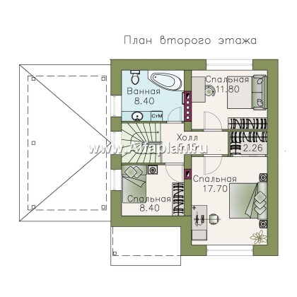 Проекты домов Альфаплан - «Оптима»- стильный современный коттедж с гаражом-навесом - превью плана проекта №2