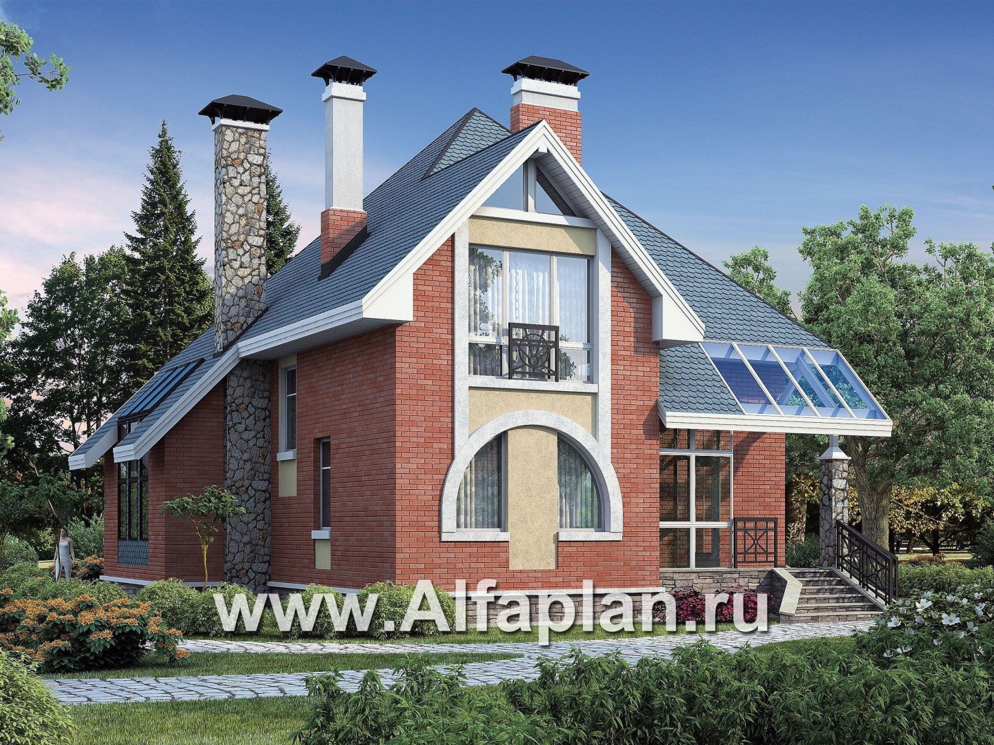 Проекты домов Альфаплан - Коттедж с окнами верхнего света - дополнительное изображение №1