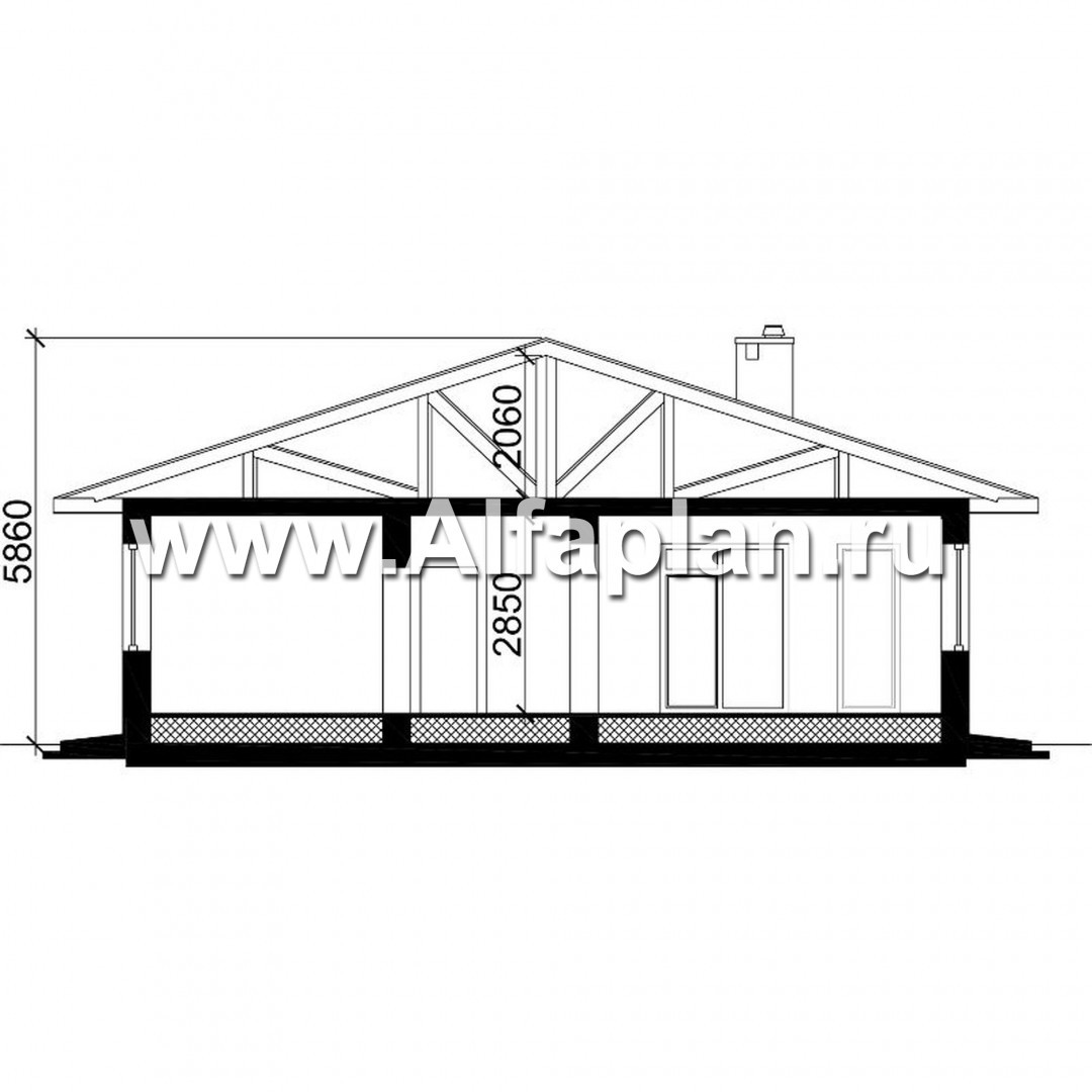 Проекты домов Альфаплан - Одноэтажный загородный дом - изображение плана проекта №2