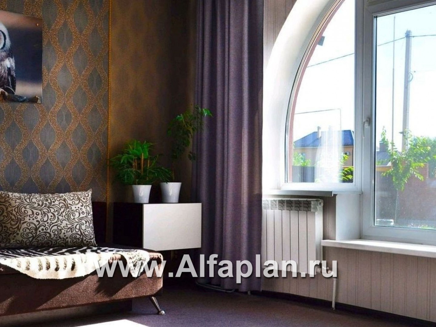 Проекты домов Альфаплан - «Солярис» - загородный дом с двусветной гостиной - дополнительное изображение №7