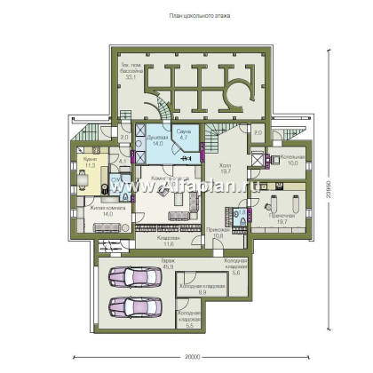 Проекты домов Альфаплан - «Поместье» - элитный коттедж в классическом стиле - превью плана проекта №1