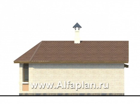Проекты домов Альфаплан - Маленькая баня из газобетона для маленького участка - превью фасада №2