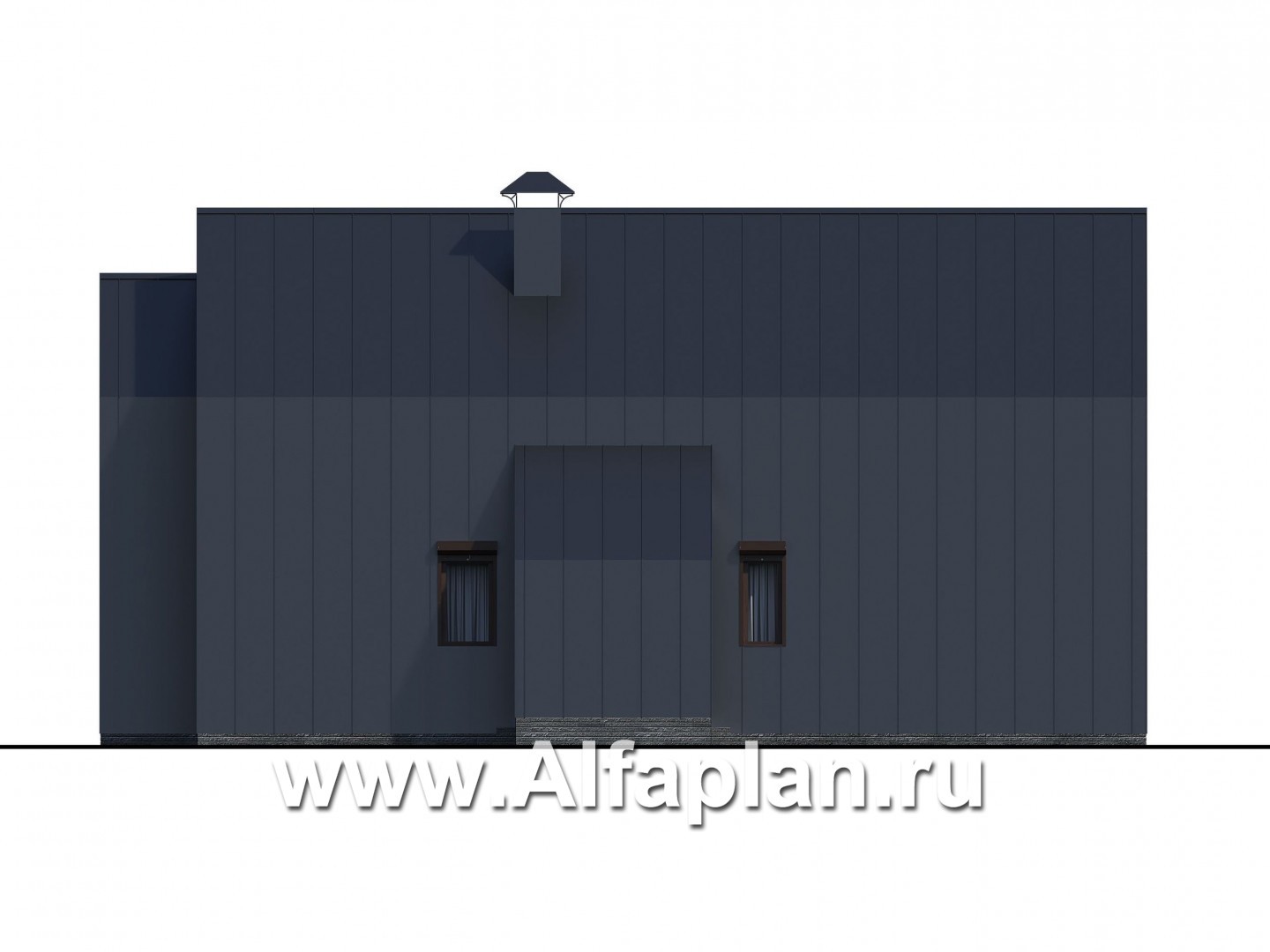 Проекты домов Альфаплан - «Омега» - двухэтажный каркасный дом с пятью спальнями - изображение фасада №2
