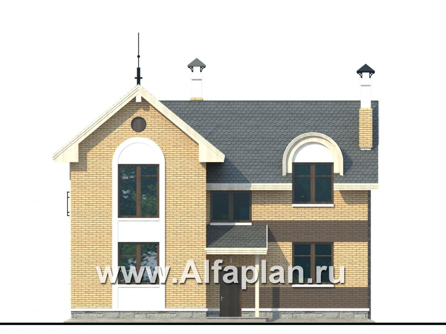 Проекты домов Альфаплан - «Фантазия» - проект дома с компактным планом для небольшого участка - изображение фасада №4