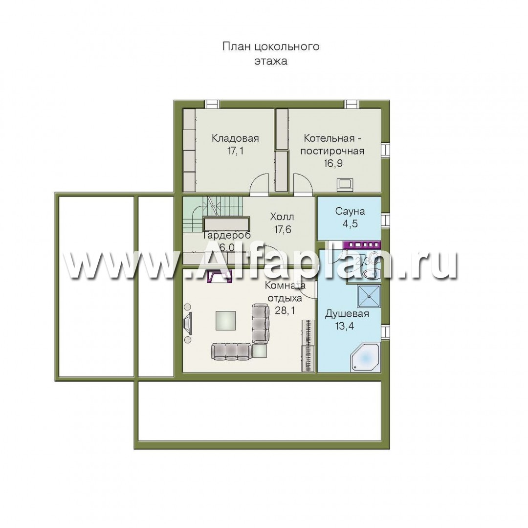 «Мистер-Твистер» -  проект дома с мансардой, с балконом и с террасой, с двумя жилыми комнатами на 1 эт - план дома