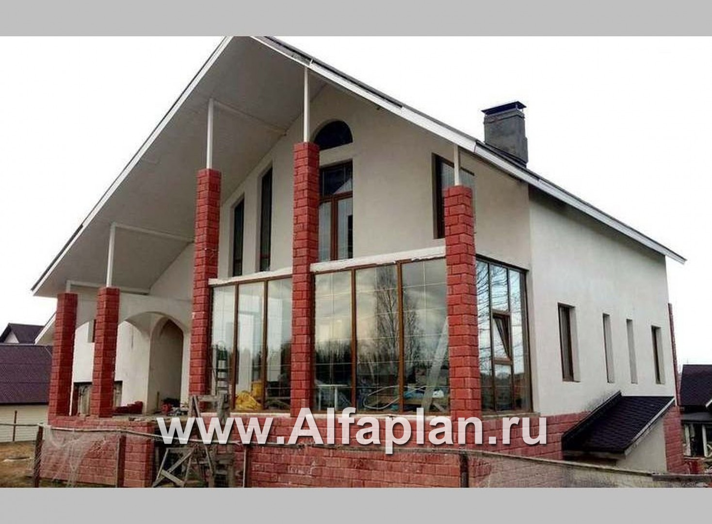 «Мистер-Твистер» -  проект дома с мансардой, с балконом и с террасой, с двумя жилыми комнатами на 1 эт - дизайн дома №2