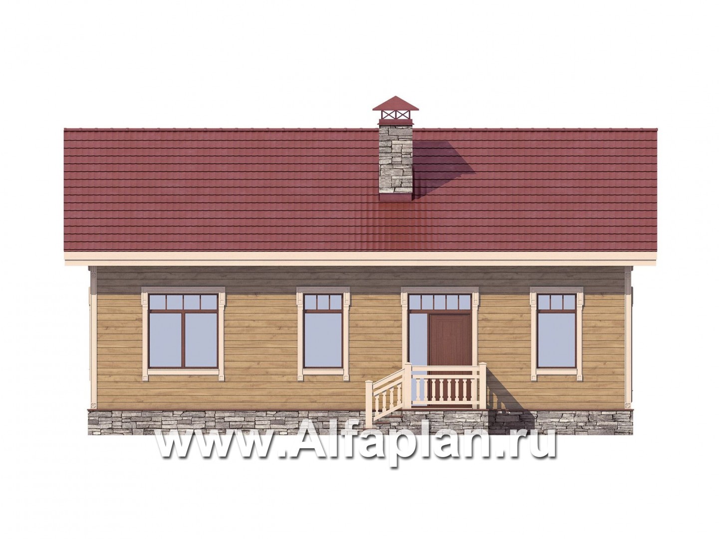 Проекты домов Альфаплан - Простой экономичный дом из газобетона - изображение фасада №3
