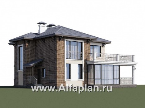 «Эффект бабочки» -  проект двухэтажного дома, с террасой и с балконом, для углового участка - превью дополнительного изображения №2