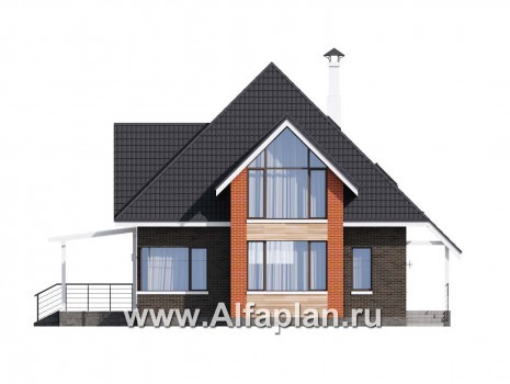 Проекты домов Альфаплан - «Альтаир» - современный мансардный дом - превью фасада №1