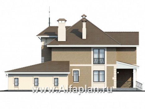 Проекты домов Альфаплан - «Феникс» - двухэтажный коттедж с компактным планом - превью фасада №2