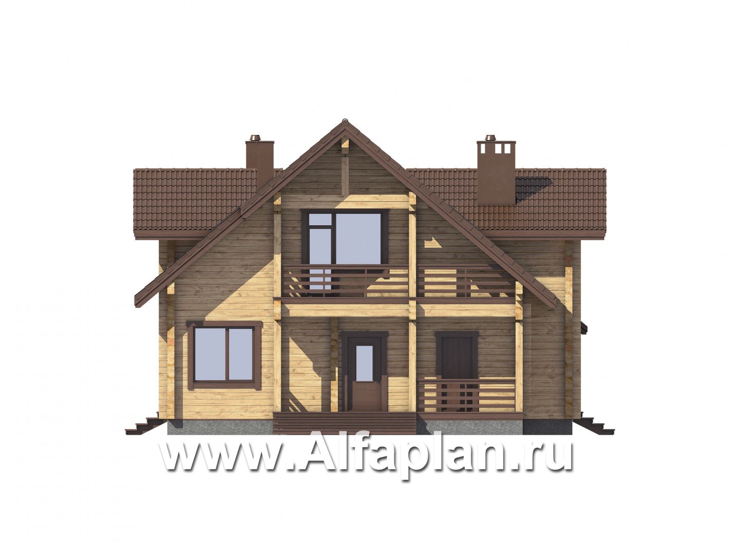 Проекты домов Альфаплан - Загородный дом для отдыха с комфортной планировкой - изображение фасада №1