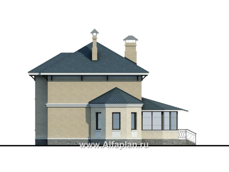 Проекты домов Альфаплан - «Эйваро плюс»- двухквартирный коттедж для близких родственников - превью фасада №2