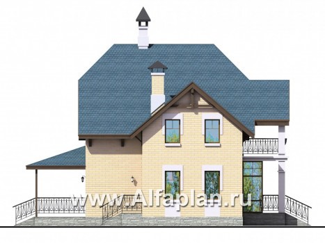 «Дачный комфорт» - проект двухэтажного дома, с террасой - превью фасада дома